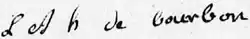 Signature de Louis-Antoine de Bourbon-Condé