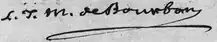 Signature de Louis-Jean-Marie de Bourbon