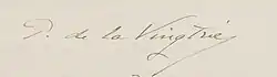 signature de Paul-Armand Bayard de la Vingtrie