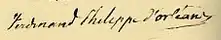 Signature de Ferdinand-Philippe d'Orléans