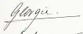 Signature de Georges de Grèce(el) Γεώργιος της Ελλάδας