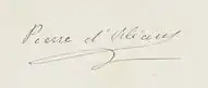 Signature de Pierre d’Orléans