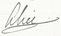 Signature de Alice de Battenberg(de) Alice von Battenberg(el) Αλίκη του Μπάττενμπεργκ
