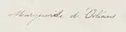 signature de Marguerite d'Orléans (1869-1940)