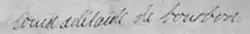 Signature de Louise-Adélaïde de Bourbon-Conti
