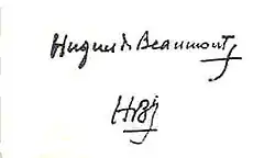 signature de Hugues de Beaumont