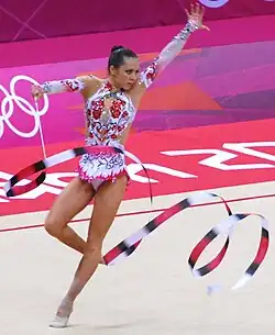 Description de l'image Silviya Miteva 2012 Olympics ribbon (cropped).jpg.