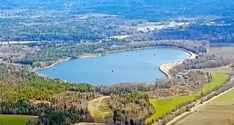 Vue aérienne du réservoir de Silvola..
