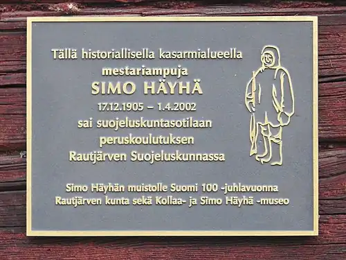 plaque commémoratif de Simo Häyhän