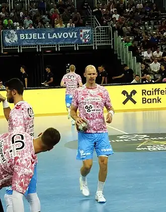 Hald lors du match RK Zagreb - Aalborg Håndbold (31:23) à Zagreb Arena Sportshall, Croatie, le 18 septembre 2024