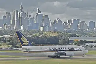 L'A380 à Singapore Airlines.