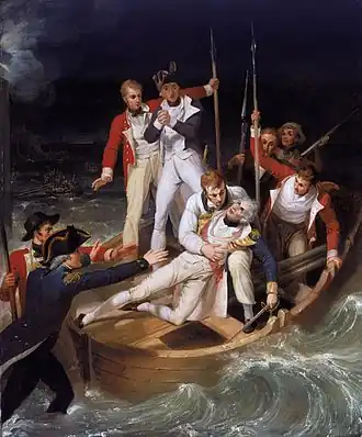 Richard Westall, L'amiral britannique Horatio Nelson blessé lors de l'attaque de Ténériffe