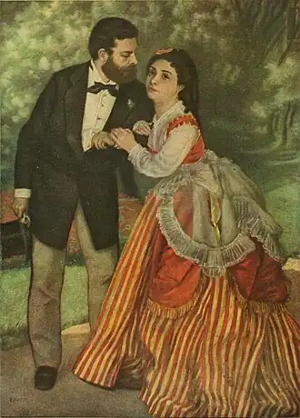 Pierre-Auguste RenoirLes Fiancés (dit Le Ménage Sisley) (1868)Cologne, Wallraf-Richartz Museum.