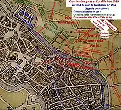 Site d'Euralille I sur plan de 1567.