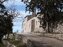 Le site de la chapelleen arrivant par le S.-O.