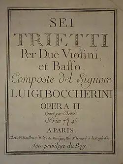 page de titre d'une partition.