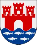 Château fort et harengs sur le blason de Skanör med Falsterbo.