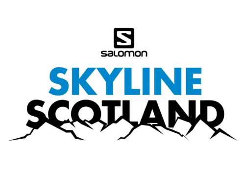 logo représentant le texte « Skyline Scotland » au-dessus de montagnes