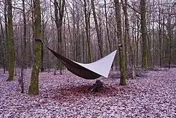 Un tarp dans une forêt
