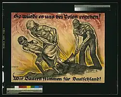 L'affiche montre une femme et un enfant tirant une charrue poussée par un homme.