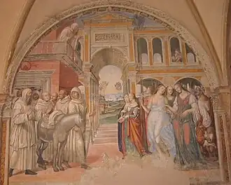 Fresque du Sodoma dans le cloître.