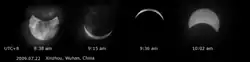 Éclipse solaire à Wuhan (Chine).