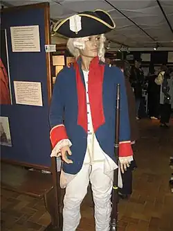 Uniforme des soldats de marine sous Louis XV au Musée du 2e&nbsp;de marine