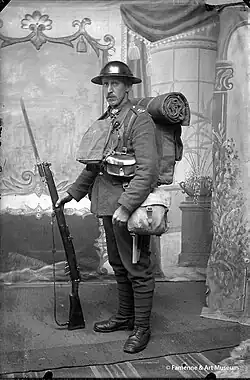 Soldat du 2nd South African Infantry Regiment, après le 11 novembre 1918, Marche-en-Famenne.