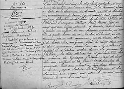 Son acte de naissance.