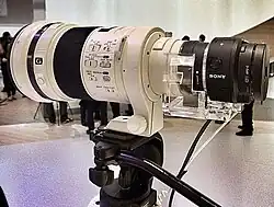 QX1 monté sur un téléobjectif.