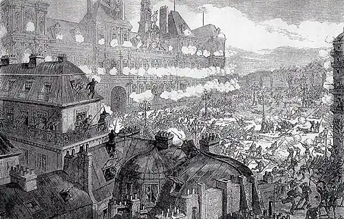 Soulèvement du 22 janvier 1871 à l'Hôtel de ville.