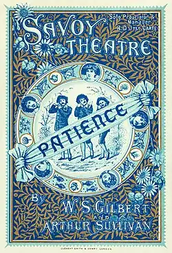Description de l'image Souvenir program for the première production of Gilbert and Sullivan's Patience - Cover.jpg.