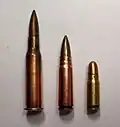7,62 × 54 mm R, 7,62 × 39 mm M43 et 7,62 × 25 mm TT.