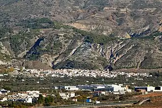 Nigüelas derrière la A-44vue vers l'est