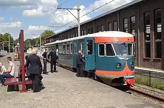 L'autorail préservé DE1 n° 41 sur un charter touristique au Musée du Chemin de Fer de Utrecht le 9 août 2014.