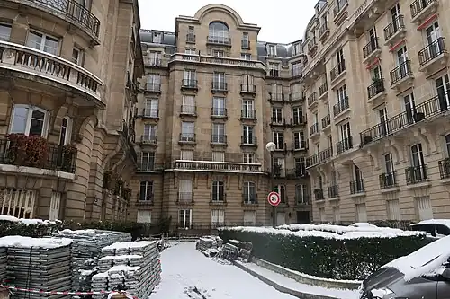 Le square sous la neige.