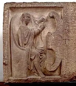 Une des Parques décorant le sarcophage de Florentina (IIIe siècle apr. J.-C.)