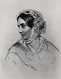 Stéphanie de Beauharnais, grande-duchesse douairière de Bade, cousine de l'empereur Napoléon III, "douairière, mais douairière fort jeune et fort jolie" (+1860).