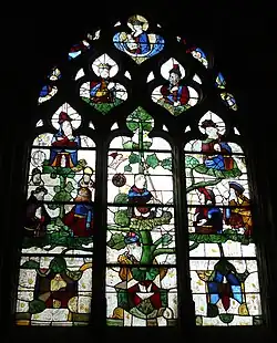 Vitrail du XVIe siècle à Saint-Saulge (Nièvre).
