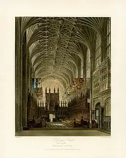 Chapelle St George, Windsor de the Altar, dans Royal Residences, 1819.