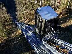 Vue de l'ascenseur depuis la gare supérieure
