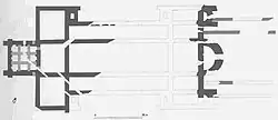 plan des vestiges du XIe&nbsp;siècle, probablement vers 1015.