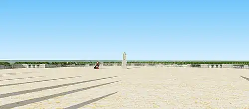 Vue restituée en arrivant à la demi-lune de Saint-Mandé, vers 1661.