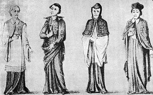 Costumes des Frères hospitaliers du Saint-Esprit au XIIIe siècle.