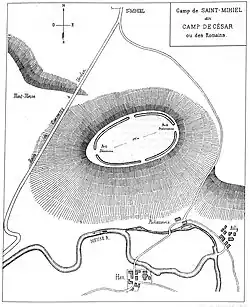 Relevé du camp de César en 1884.