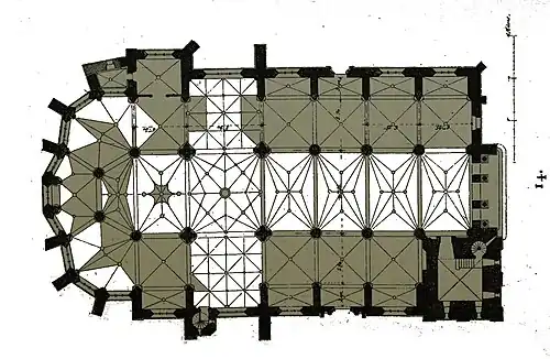 Plan de l'église par Charles Fichot.