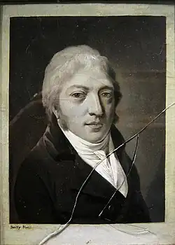 Louis Boilly, Portrait d'homme au verre brisé (vers 1800).