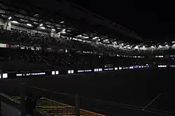 Stade d'Ornano plongé dans le noir.