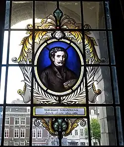 Hôtel de ville de Maastricht, vitrail avec portrait.