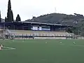 Vue de la tribune du stade communal de Faraggiana